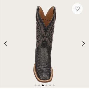 Lucchese Fisher Genuine Caiman Crocodile Size 10.5 Men’s Like New Black